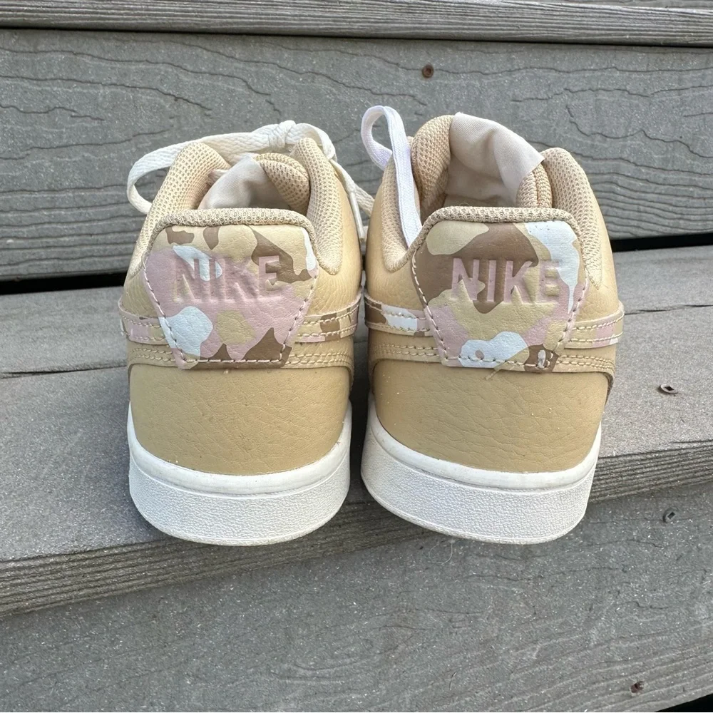 Nike Court Vision Low 'Sesame Camo' Sneakers Tan/Pink Collectible Streetwear